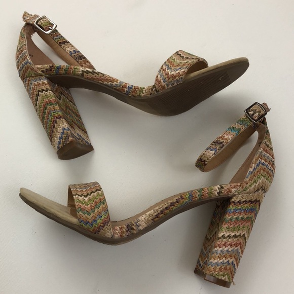 FRANCESCAS Strappy Chevron Chunky Heels, 6 - Picture 6 of 10